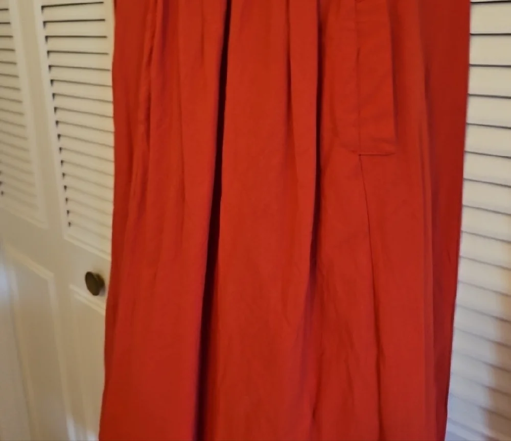 MISSLOOK Rust Orange Cotton Dress With 1/2 Sleeves And Pockets Size LARGE - Picture 4 of 11